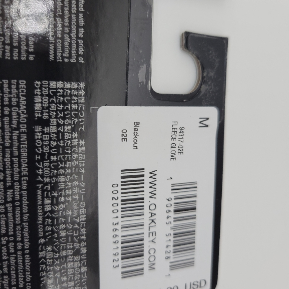 Oakley Fleece Gloves NWT M Black - Picture 3 of 6